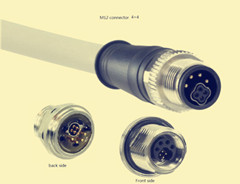 M12 connector 4pins power and 4pins signal