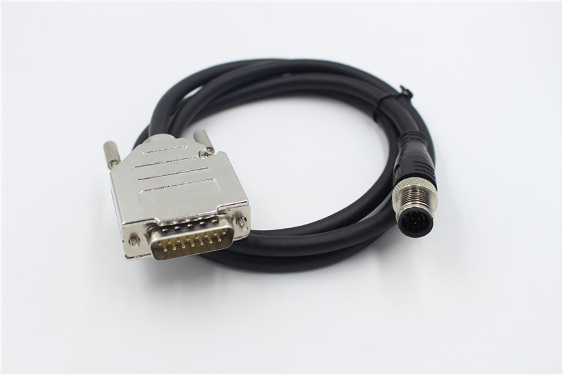 DB15pin male to M12 connector 12 pin male connector 5m video signal transmission