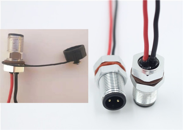 M12 waterproof cap circular connector panel cable assembly