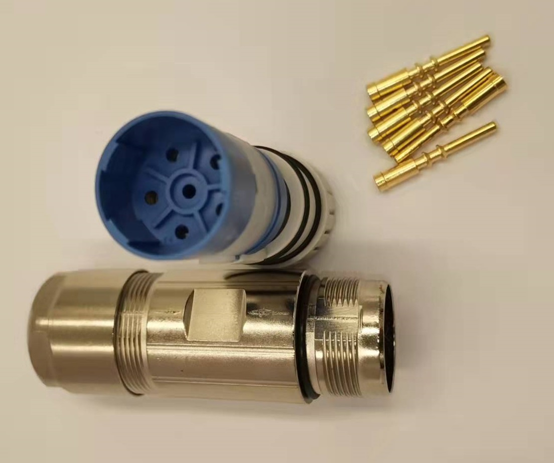 M23 5pin 20A metal shield free industrial connector