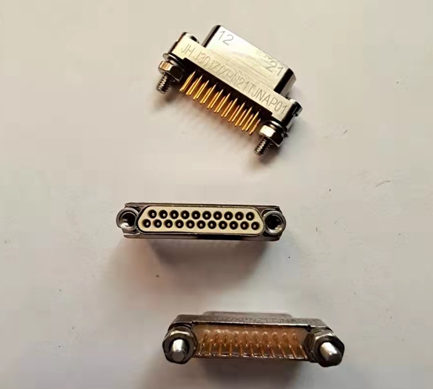 Micro rectangular J30J connector 21pin PCB insert fried dough twist connector