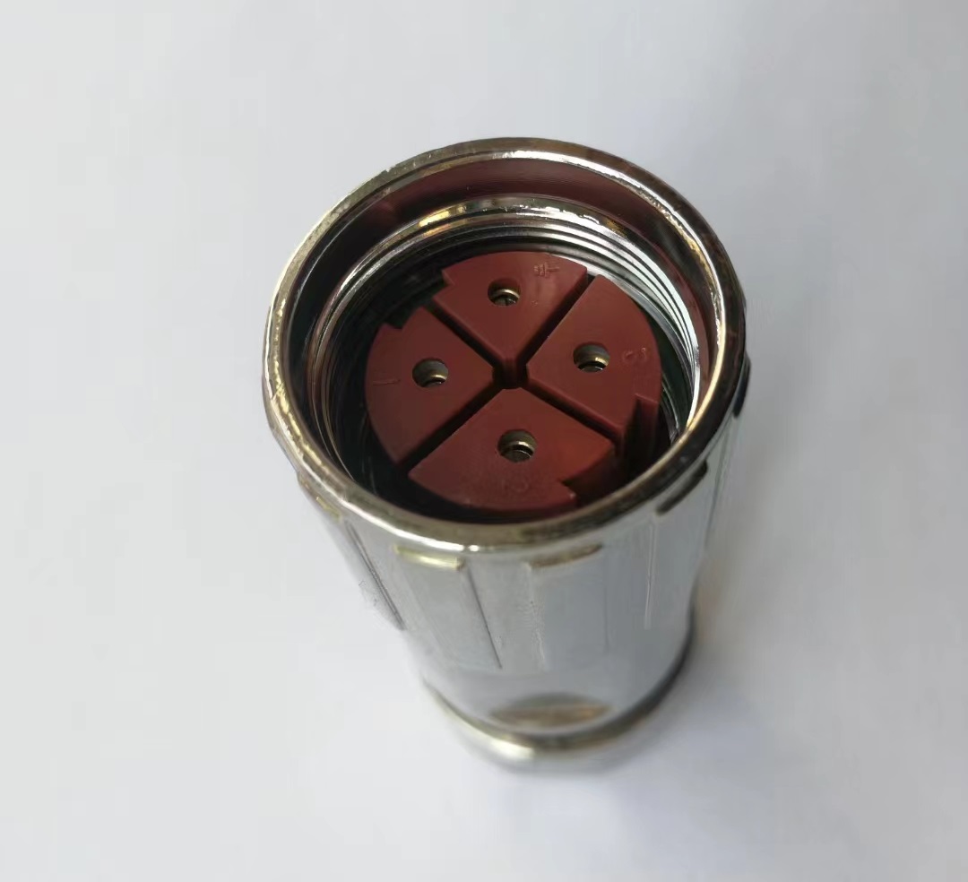 IEC61076 M23 round industrial connector 4Pin metal shielded female connector