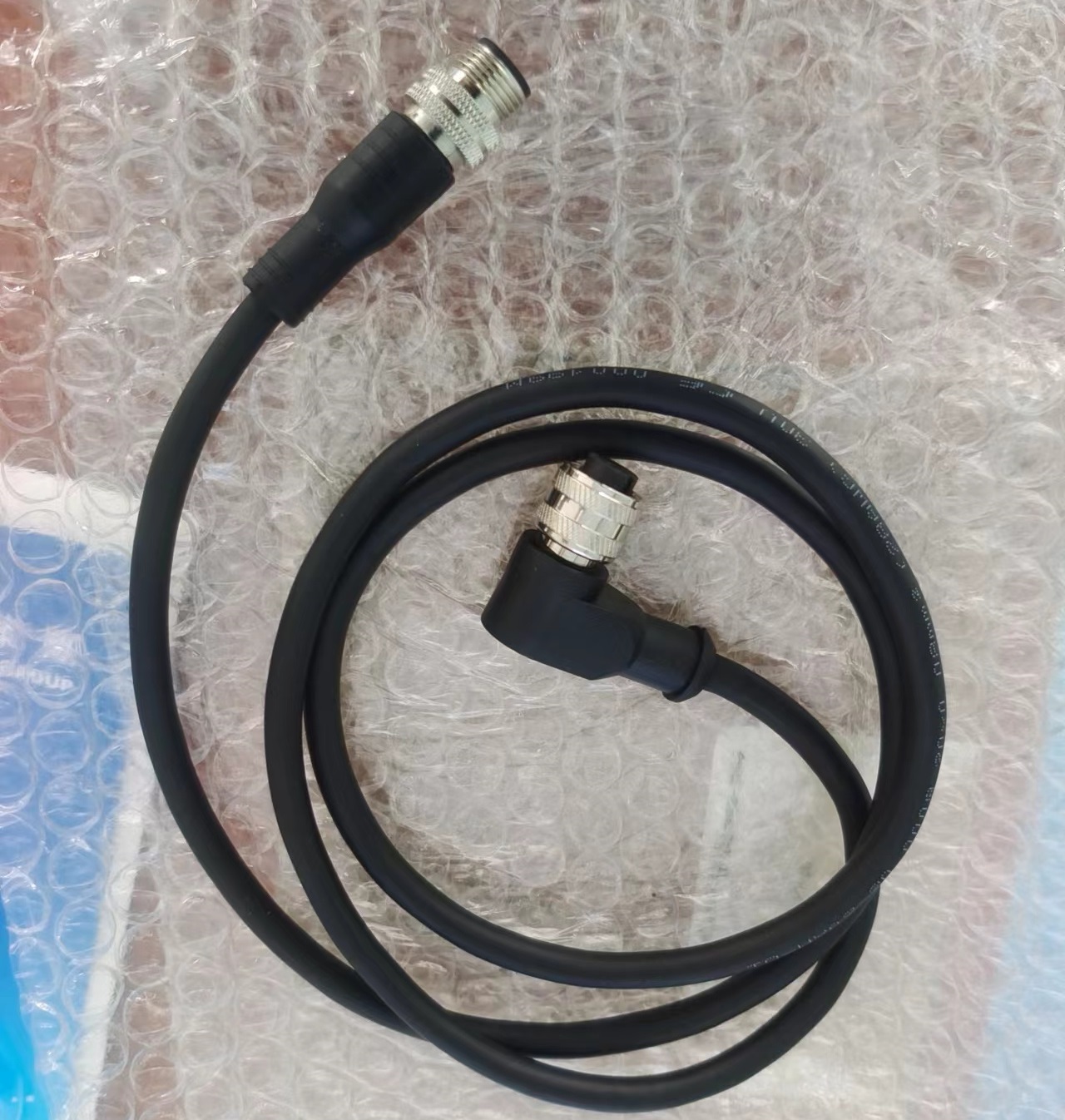 Industrial connector 17pin right angle connector with shielded cable M12 a code