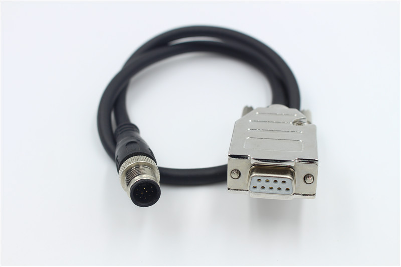 M12公头9针连接线对D-SUB VGA 9针母接电脑连接线