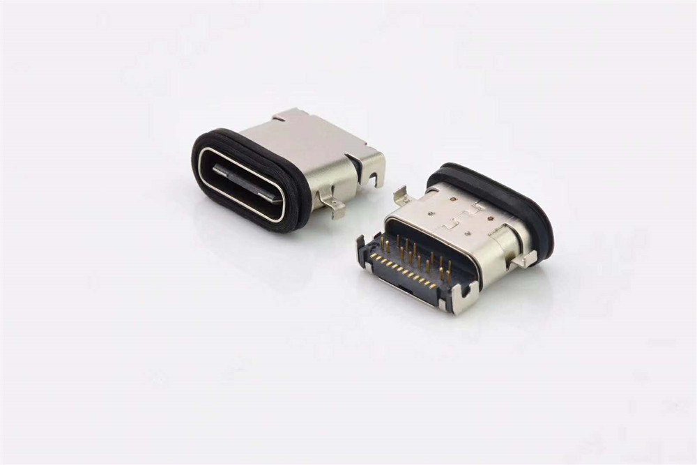 USB3.1 TYPE C2.0 TYPEC3.1 防水IP67母座连接器沉板1.0满Pin 连接插座