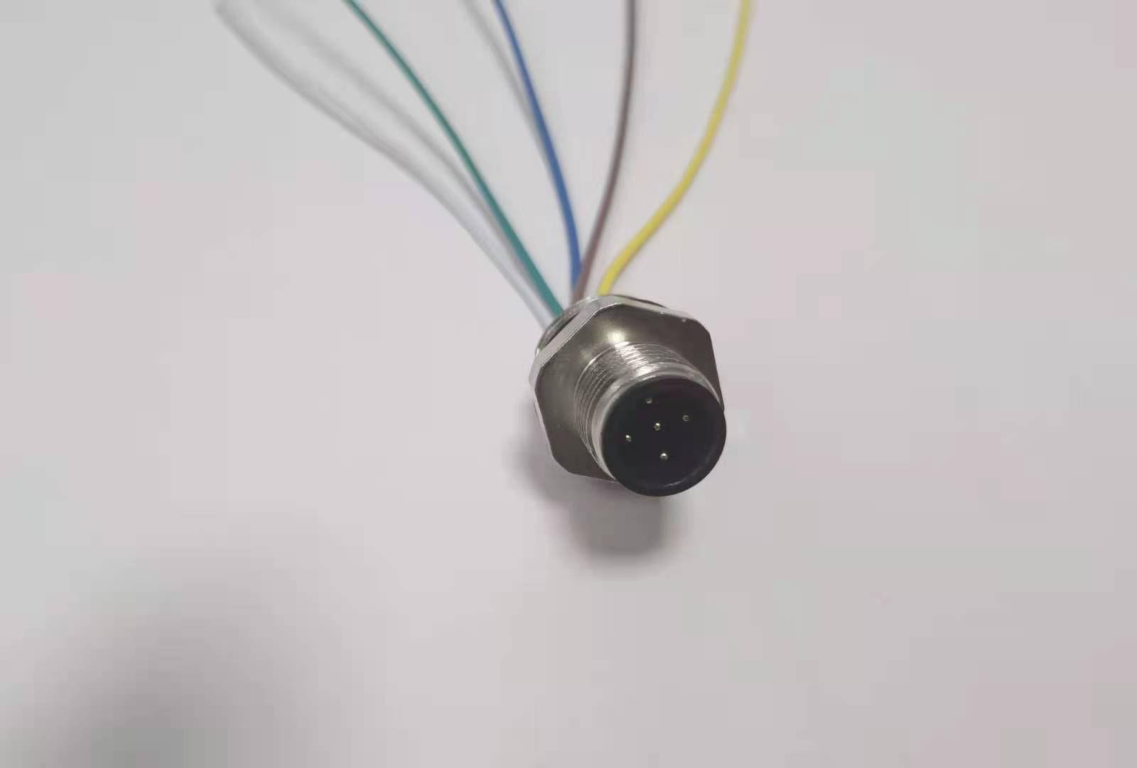 工业M12防水圆形连接器5pin板端公座连接器