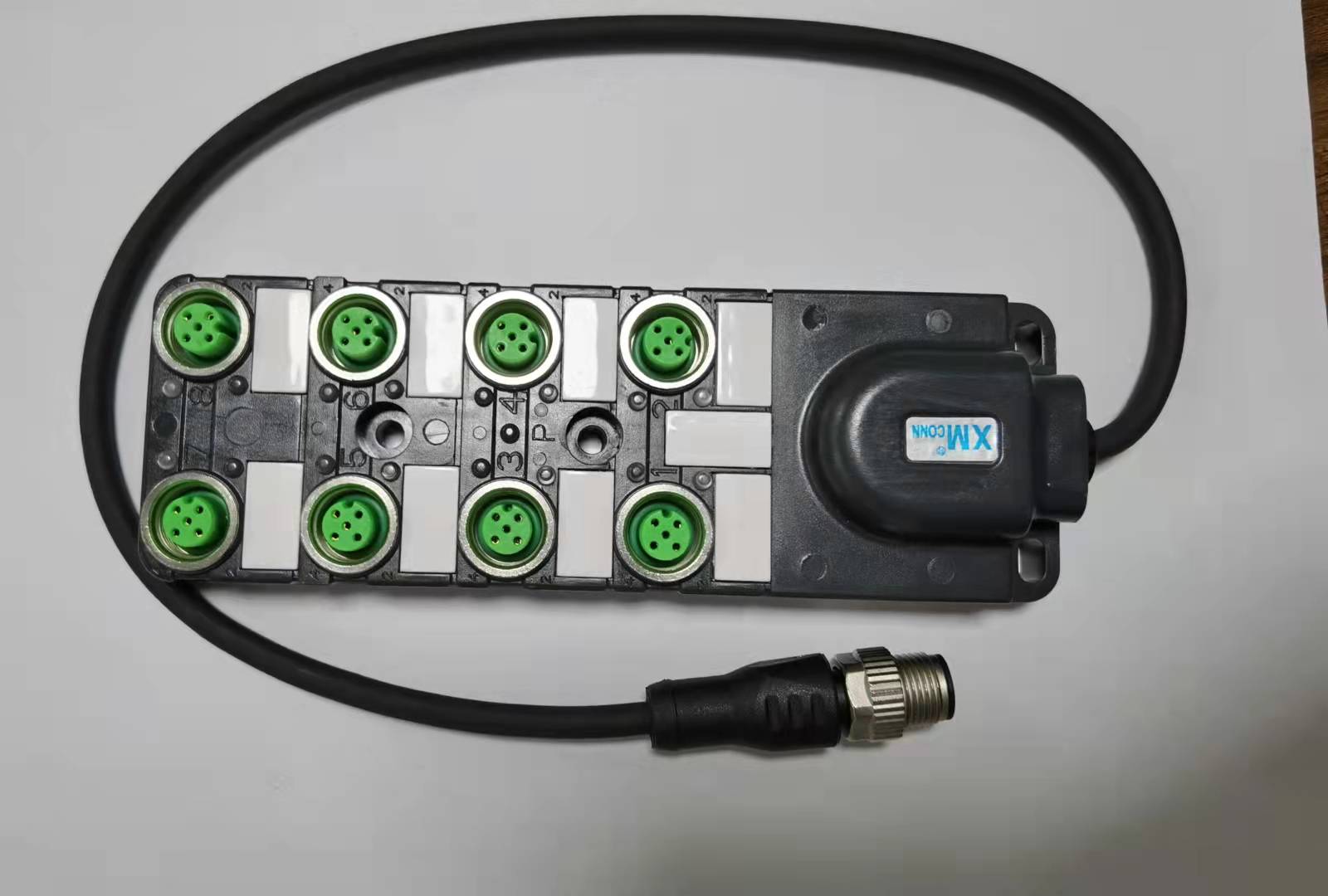 M12工业接线盒CAN BUS转接1X8连接器M12 5pin信号接线盒