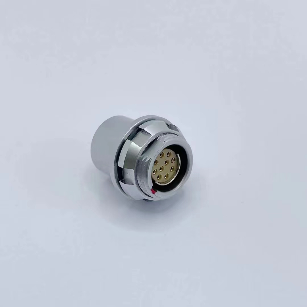 推拉自锁连接器金属面板安装小型防水连接器