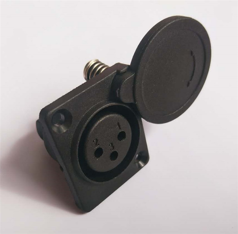 Industrial XLR head socket 3pin soldering with IP54 cap