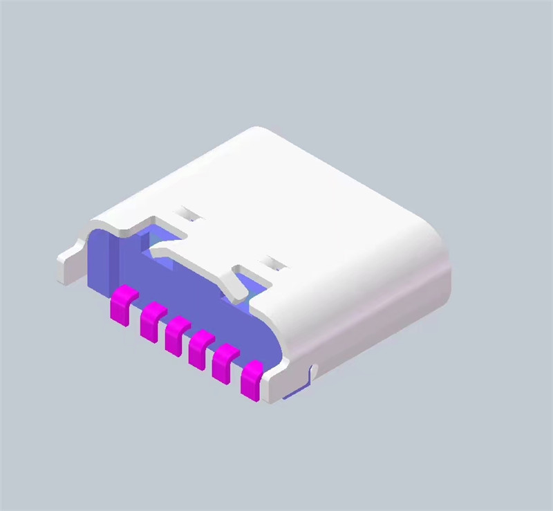 USB4 high current connector type C female base dip board connector