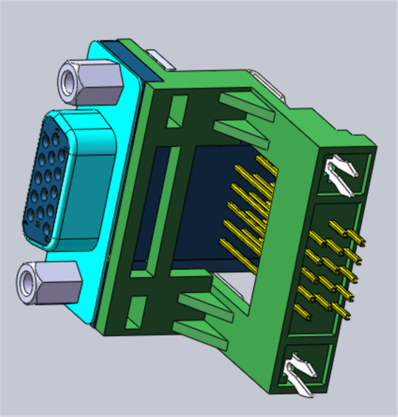 DB90 degree plug-in angle DIP female 15pin connector