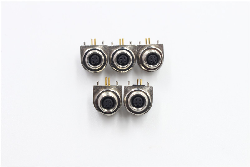 M5 connector board end 4pin-90 degree plug-in board waterproof IP68