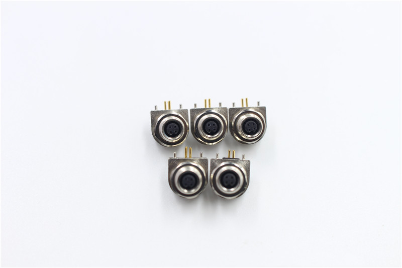 M5 connector board end 4pin-90 degree plug-in board waterproof IP68