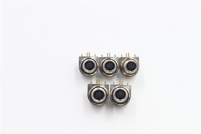 M5 connector board end 4pin-90 degree plug-in board waterproof IP68