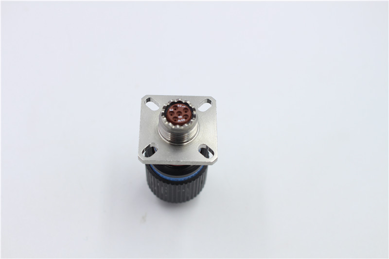 M12 connector All metal plate end waterproof connector with small volume