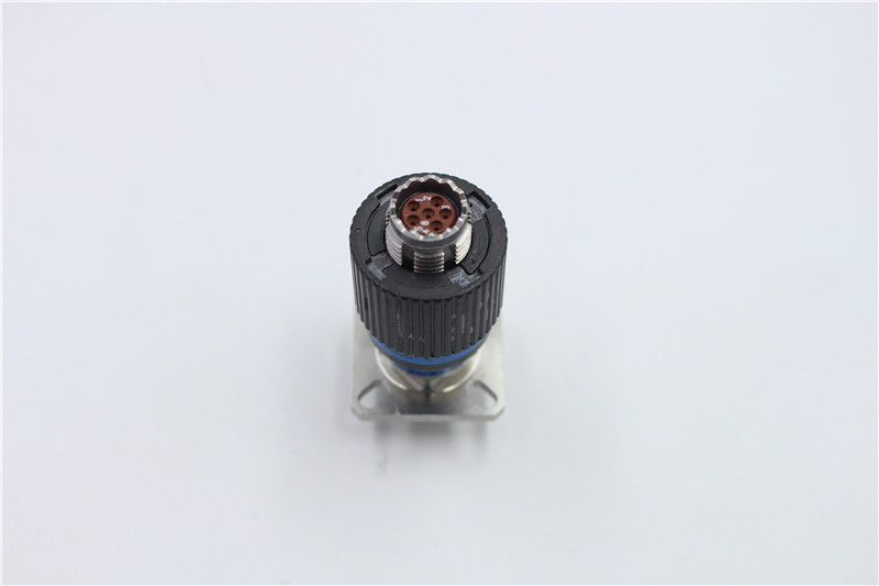 M12 connector All metal plate end waterproof connector with small volume