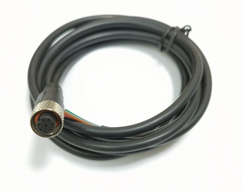 Industrial M12 8pin connector a code waterproof connector with cord extension