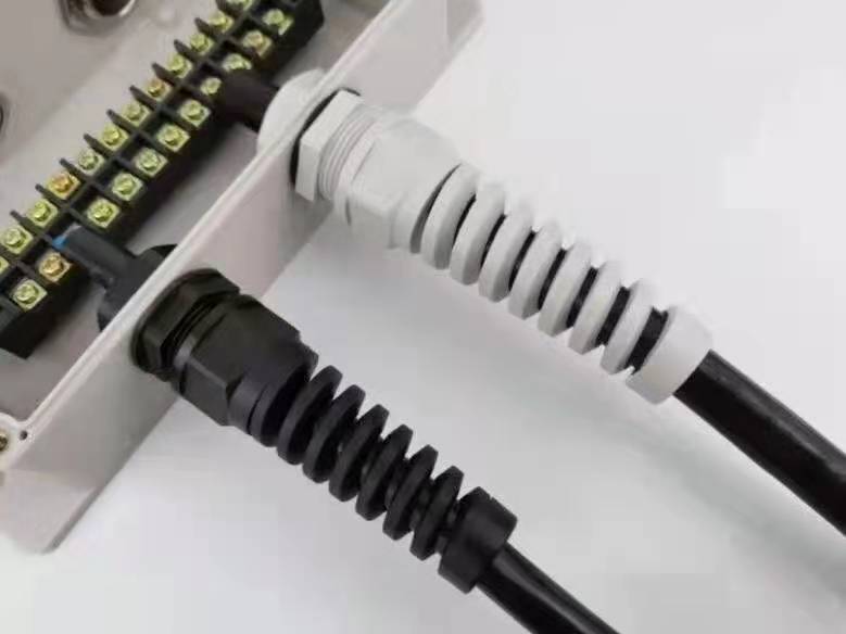 Plastic cable gland extended threading connector