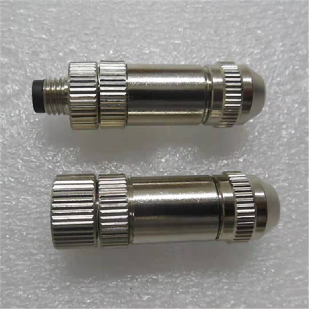 Industrial waterproof M8 metal belt shielded connector