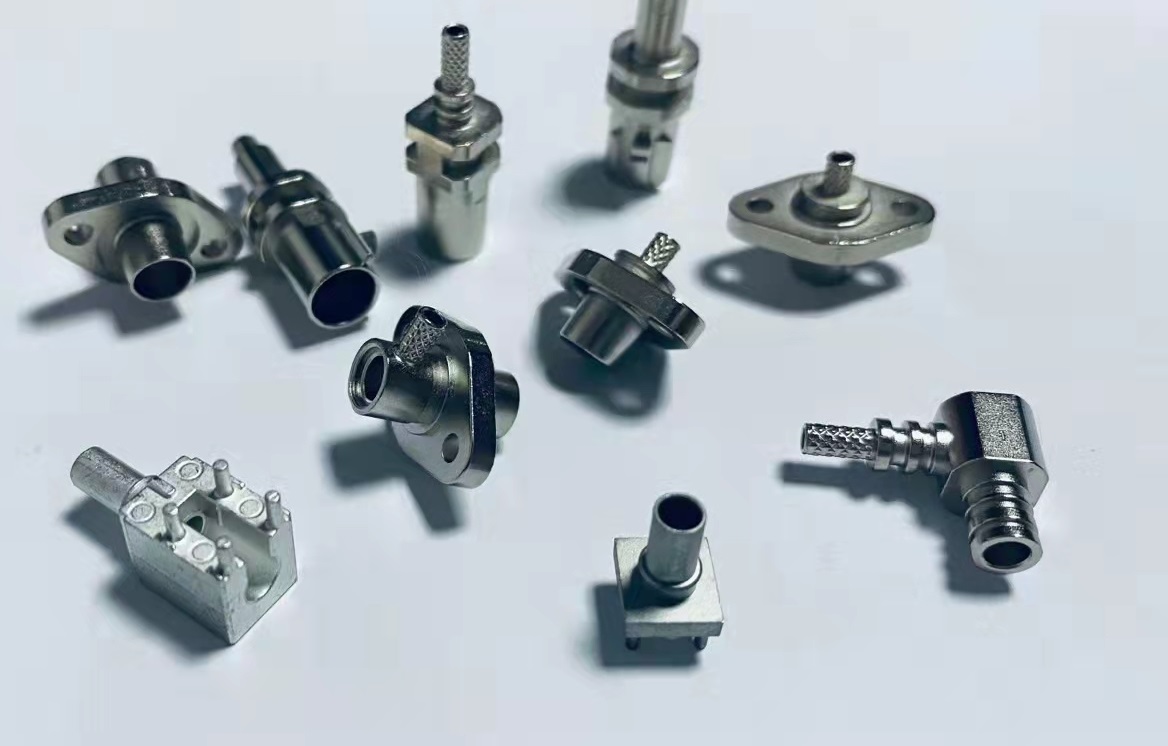 Industrial coaxial high frequency metal connector housing RF coaxial connector