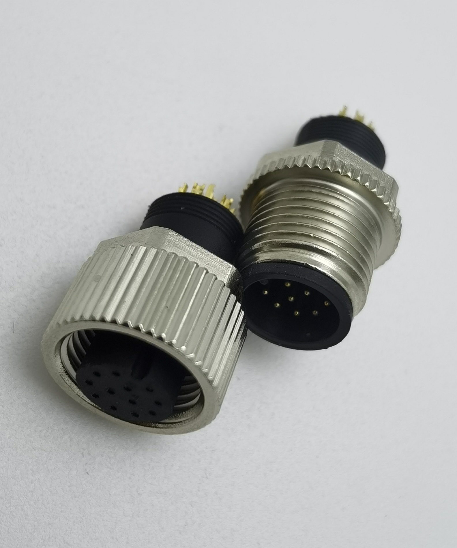 Industrial waterproof M12 circular connector 12Pin male female connector