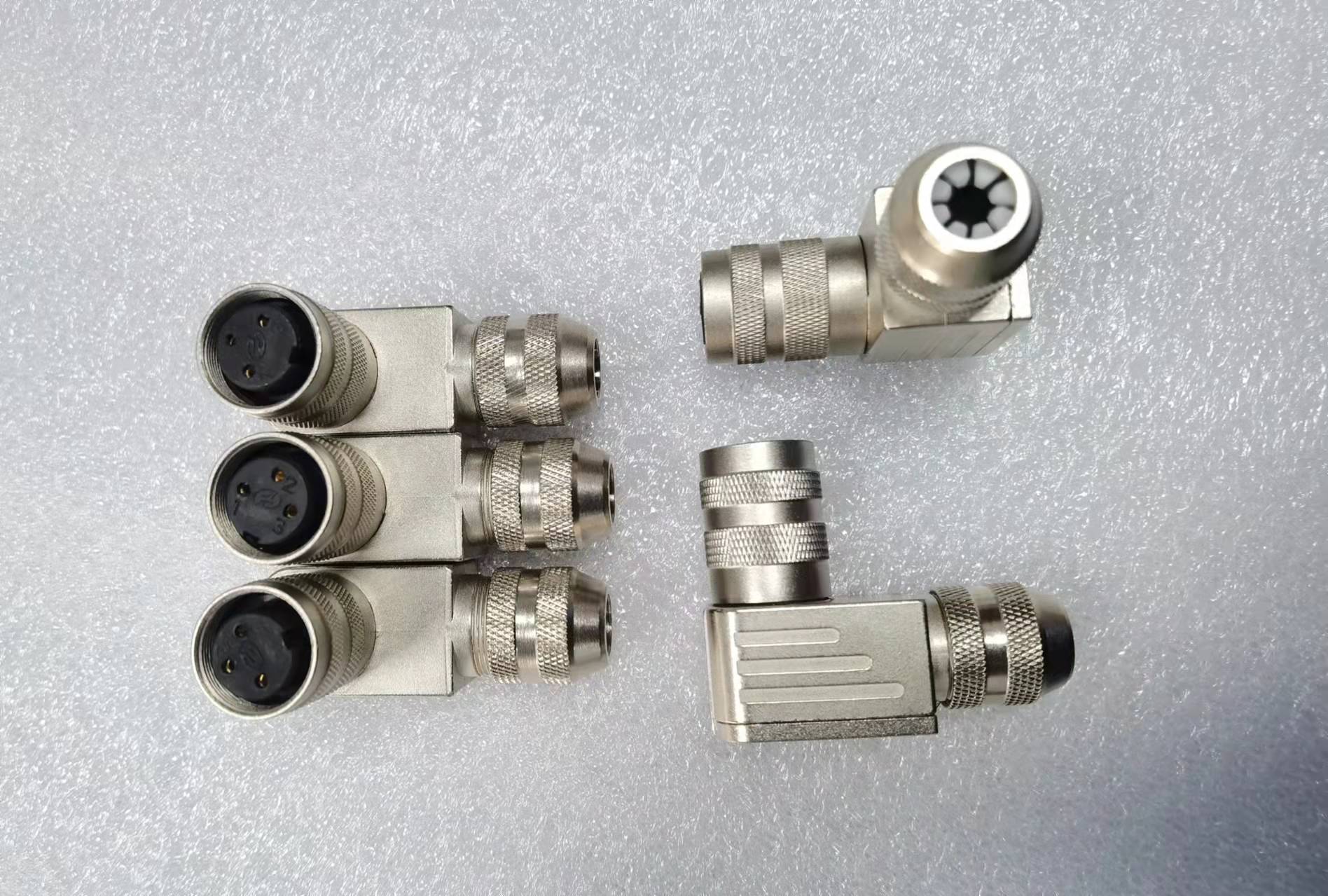 C091 industrial metal connector shielded AISG connector 90 degrees right angle