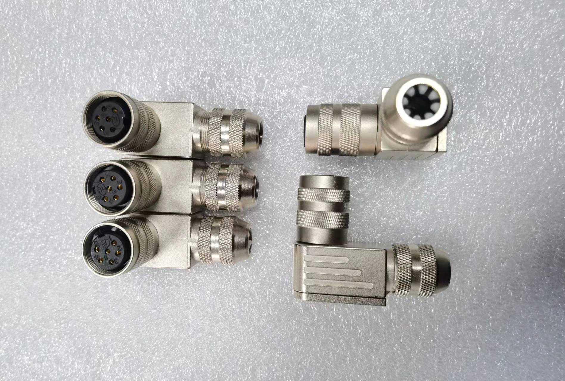 Industrial power AISG base station connector metal right angle connector