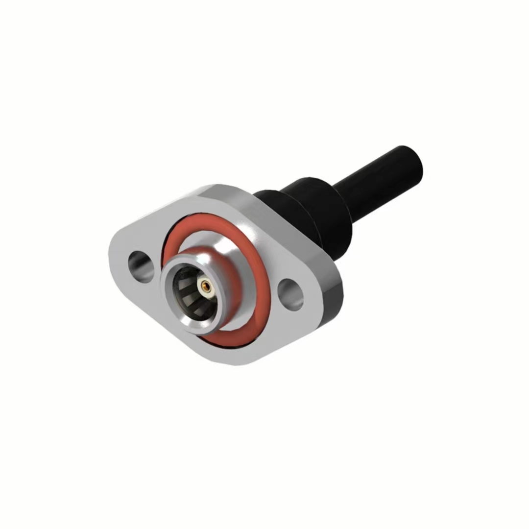 Industrial coaxial panel mounted coaxial millimeter wave automobile connector