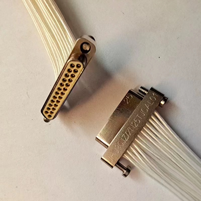 Micro rectangular J30JZXN metal connector 25pin cable precision connector