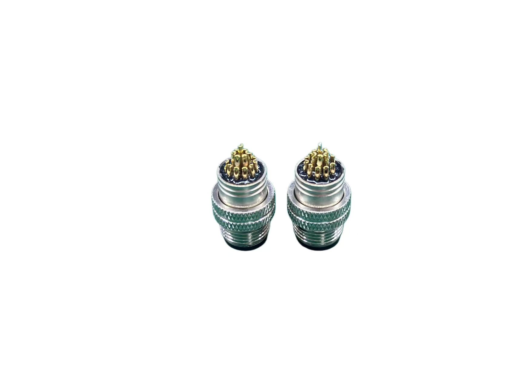 M12 17Pin A-Coded Cable, Straight Male to 90° Right Angle Female Connector