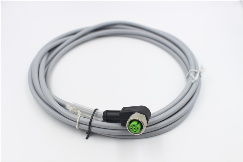 圆形连接器M12母弯头公弯头防震防水耐油耐化学品环境4针5针连接器