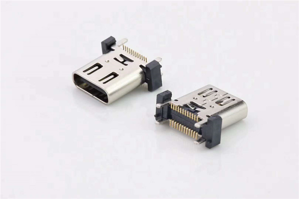USB TYPE C 短体立式连接器C-3.1立贴SMT连接器生产制造商