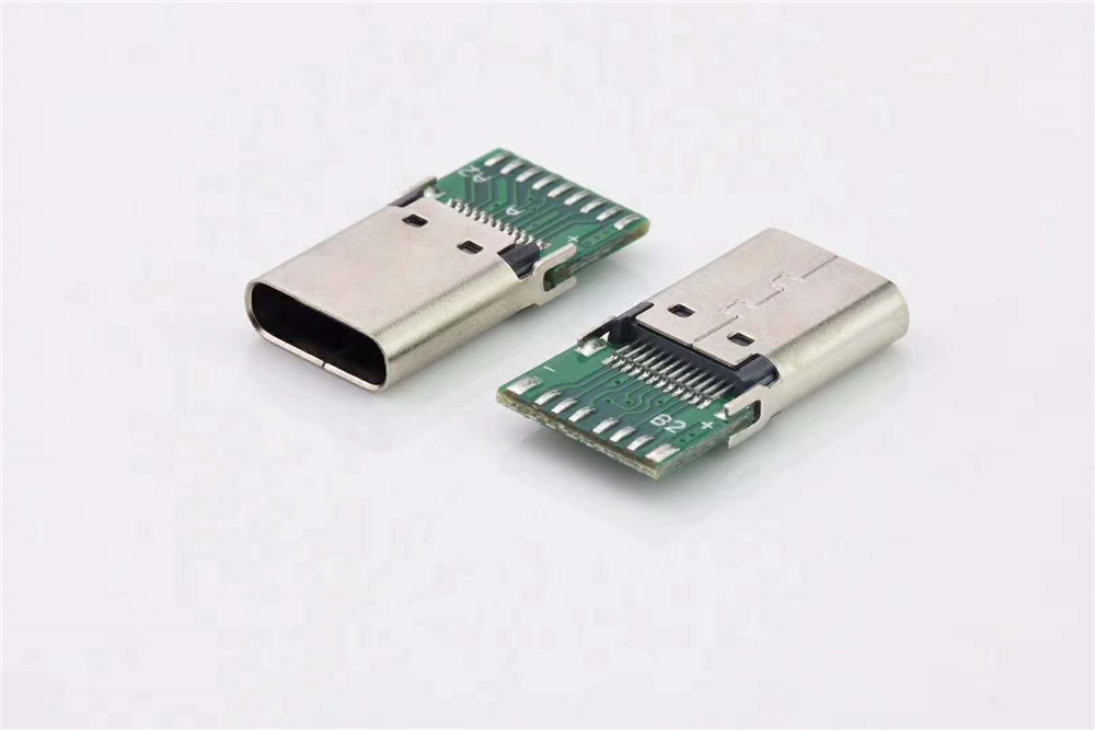USB TYPE C 2.0公头焊线连接器