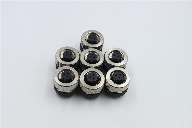 M12连接器 C coding 组装式焊线3pin 5pin 连接器