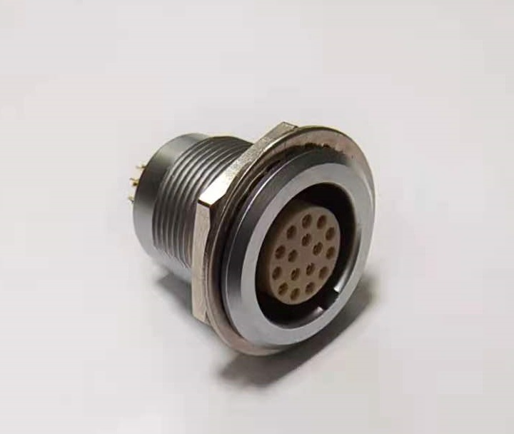 工业医疗3B 16pin 推拉自锁面板安装连接器