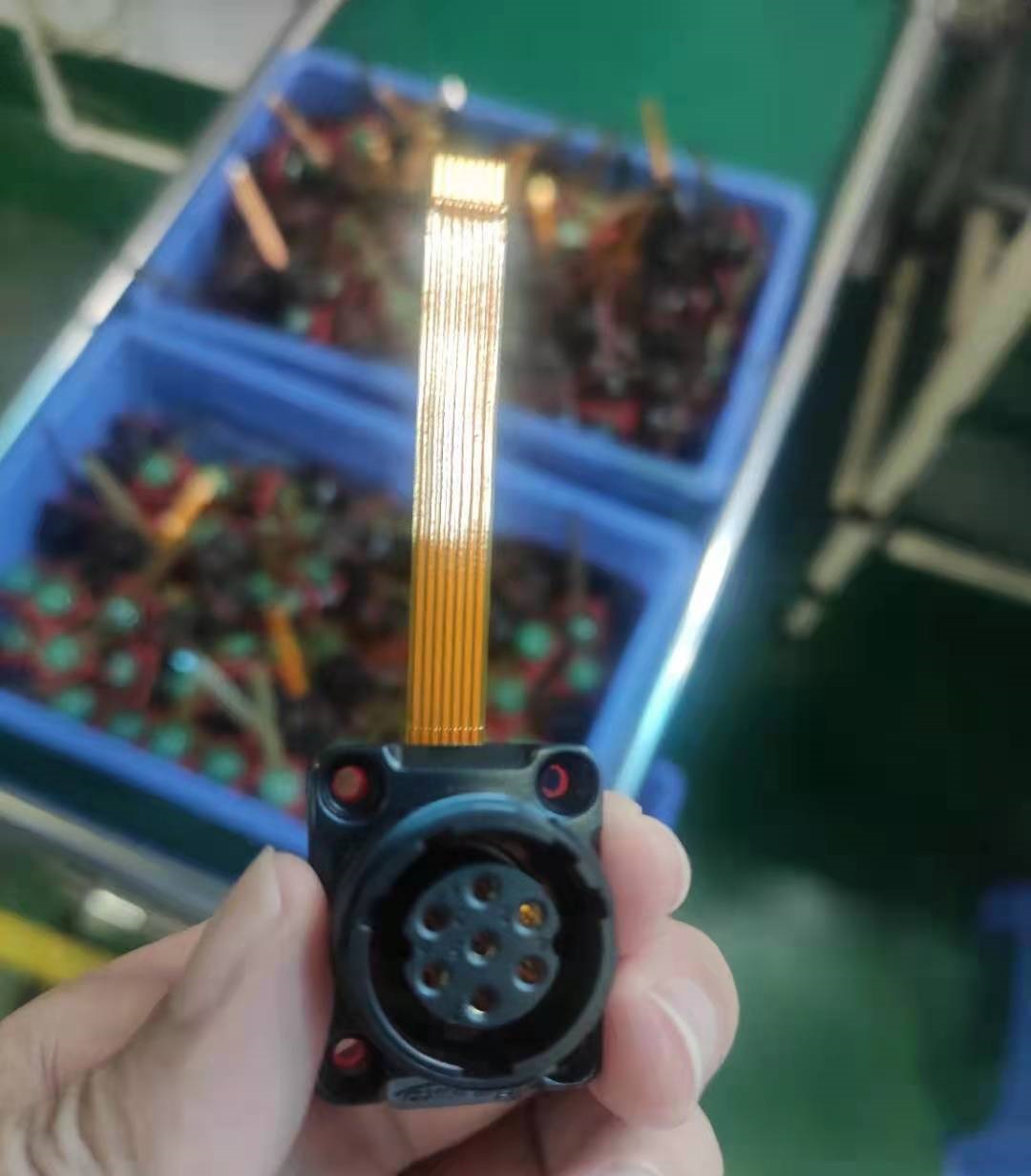 工业连接器M16 带软排连接7pin防水卡口连接器