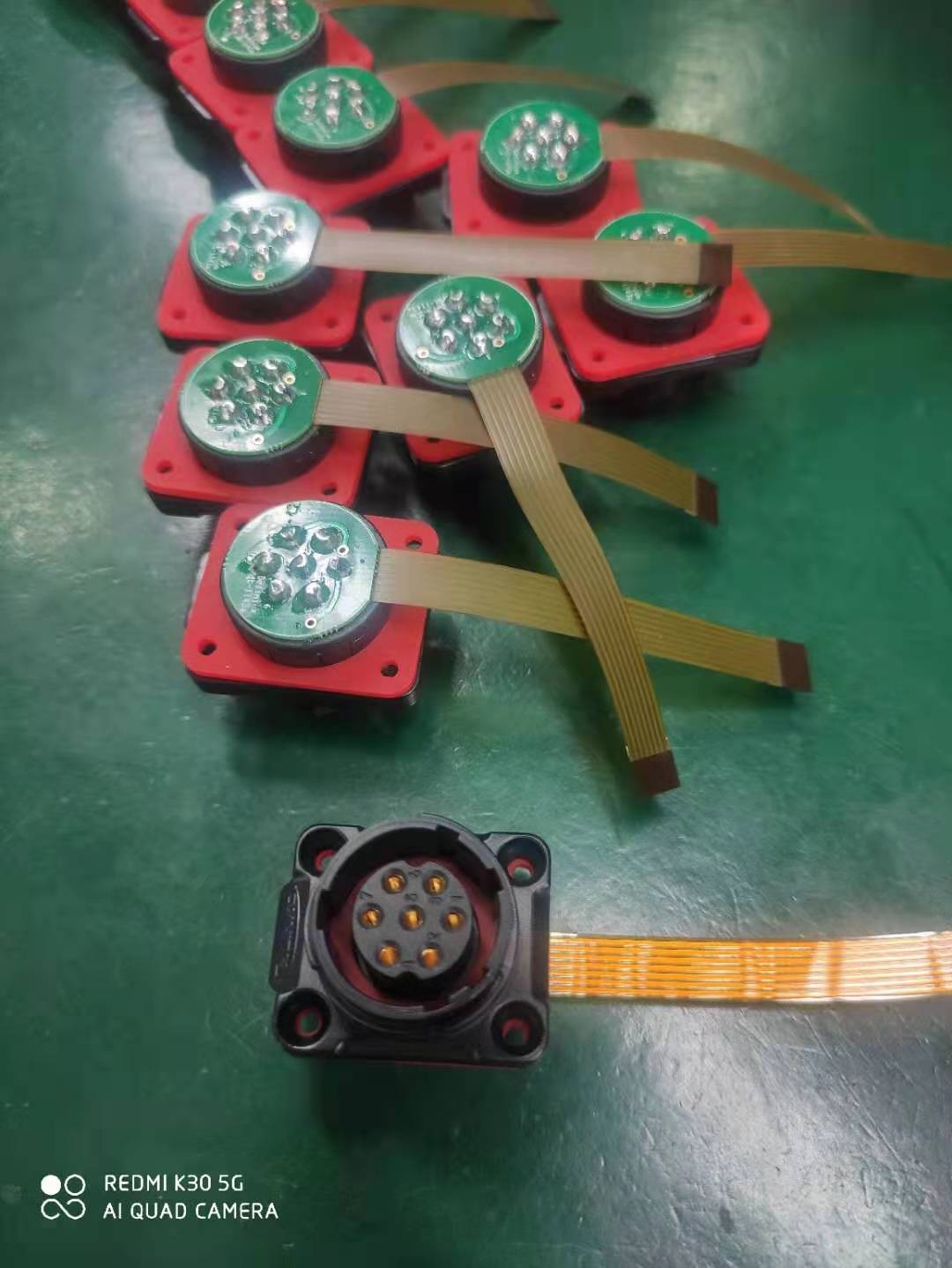 工业连接器M16 带软排连接7pin防水卡口连接器