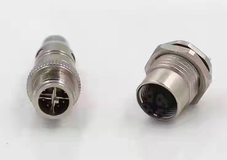 M12轨道交通连接器工业圆形连接器X-8pins 公头母头