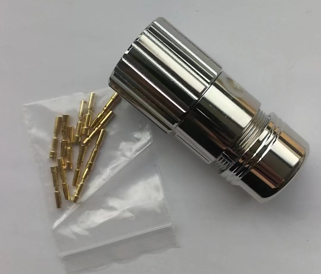 工业M23防水连接器金属10pin 母头圆形连接器