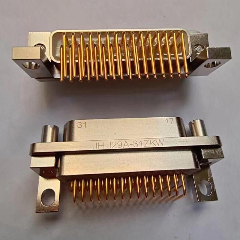 军用矩形J29A 31pins PCB直角插板面板安装连接器